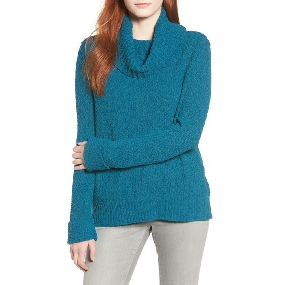 Caslon waffle knit cozy cowl neck sweater size small